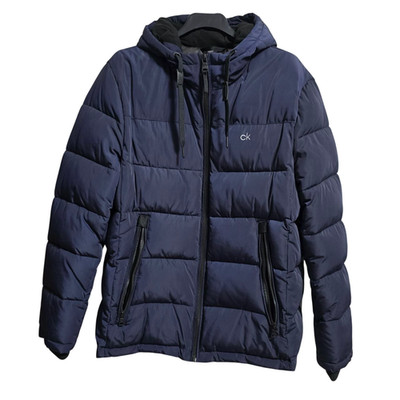 Calvin Klein Men's Puffer Jacket Navy Blue 0°F Warmth Factor Hooded Coat Size L