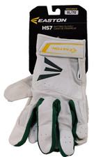 Easton HS7 Baseball Batting Gloves White Green Size XL Sheepskin Palm Neoprene