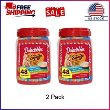 2 Pack, Hartz Delectables Squeeze Up Interactive Lickable Wet Cat Treats Variety