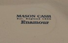 2 Mason Cash Enamour Baking/Casserole Dish White/Blue Rim Stoneware England 9.5" — photo 7