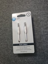 Onn AUX cable - 3 Feet - White - NEW in Original Packaging