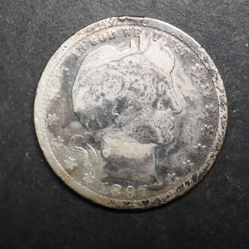 1897 *S * BARBER SILVER QUARTER  ***UGLY*** FREE SHIPPING   C2065