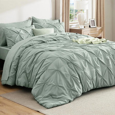 Queen Comforter Set Sage Green - Bed in a Bag Queen Size Bedding 7 Pieces, Gentl