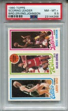 1980 Topps Larry Bird Magic Johnson Rookie Card PSA 8.5 NM MINT+ Dr J Graded