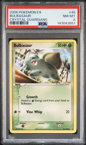 2006 POKEMON EX CRYSTAL GUARDIANS #46 BULBASAUR PSA 8