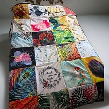 Full Patchwork Handmade Quilt Blanket Machine Washable Floral Birds