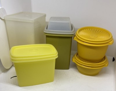 Vintage Tupperware Mixed Lot Retro Kitchen Storage Containers 5 Complete Pieces