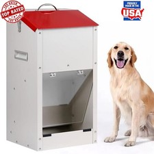 Galvanized Automatic Dog Feeder Large Capacity Gravity Food Dispenser Pets New