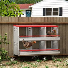 6 Hole Hen Chicken Nesting Box with Steel Bottom Nest Laying Box Poultry Nests