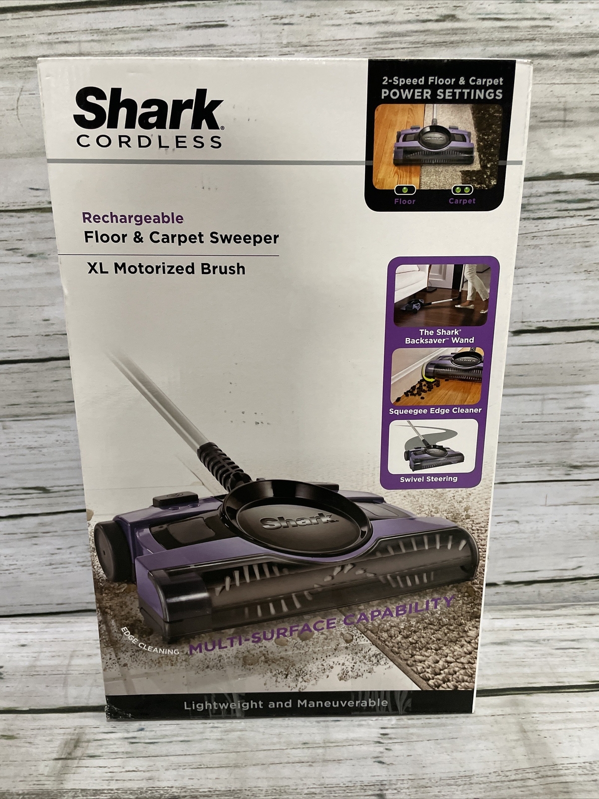 Shark®13" 2Speed Rechargeable Electric Cordless Floor Carpet Sweeper