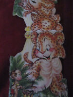 Vtg 1949 Die Cut How The Leopard Got His Spots Story Book Greeting Card Signed Vtg 1949 Die Cut How The Leopard Got His Spots Story Book Greeting Card Signed