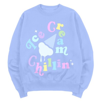 New Authentic Blackpink x Selena Gomez Ice Cream Crewneck Sweatshirt RARE OOS!!