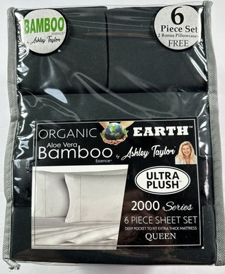 Ashley Taylor Aloe Vera  Bamboo Essence/ 6 Piece Sheet Set / Deep Pockets/ QUEEN