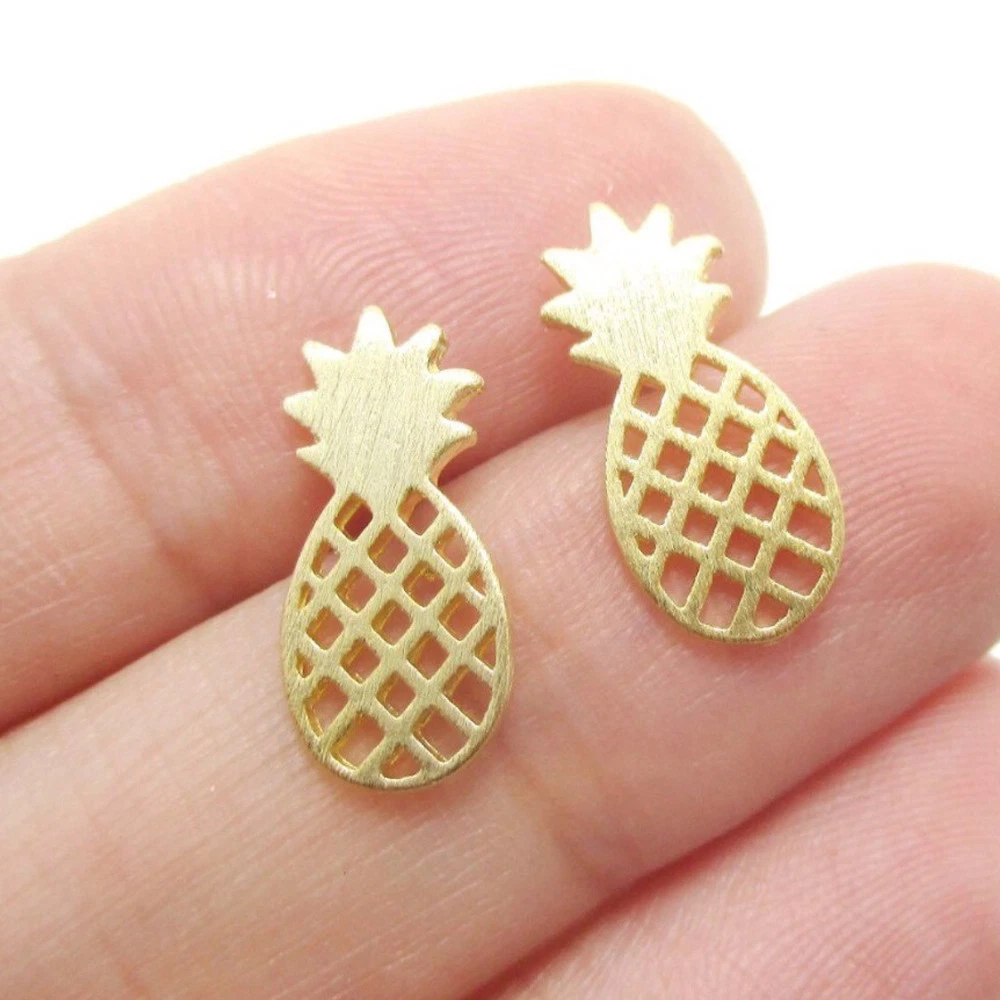 Gold pineapple earrings sale