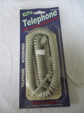 EZ Net 25-Ft Gray Modular Phone Coil Cord Telephone Handset Cable New Free SHIP