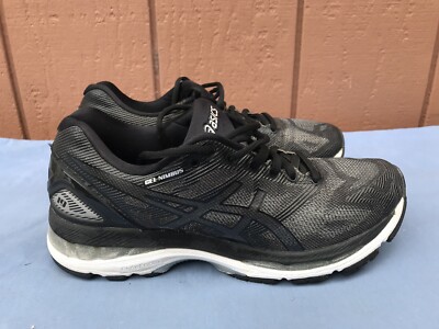 ASICS WOMEN'S GEL-NIMBUS 19 US 8  RUNNING SHOES T750N-9099- BLACK ONYX SILVER A8