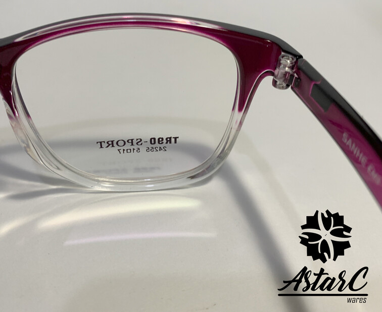 Sanhe Purple Clear Unisex Clear Lens Eyeglasses Frame/TR90/UVProtect/Men/Women 