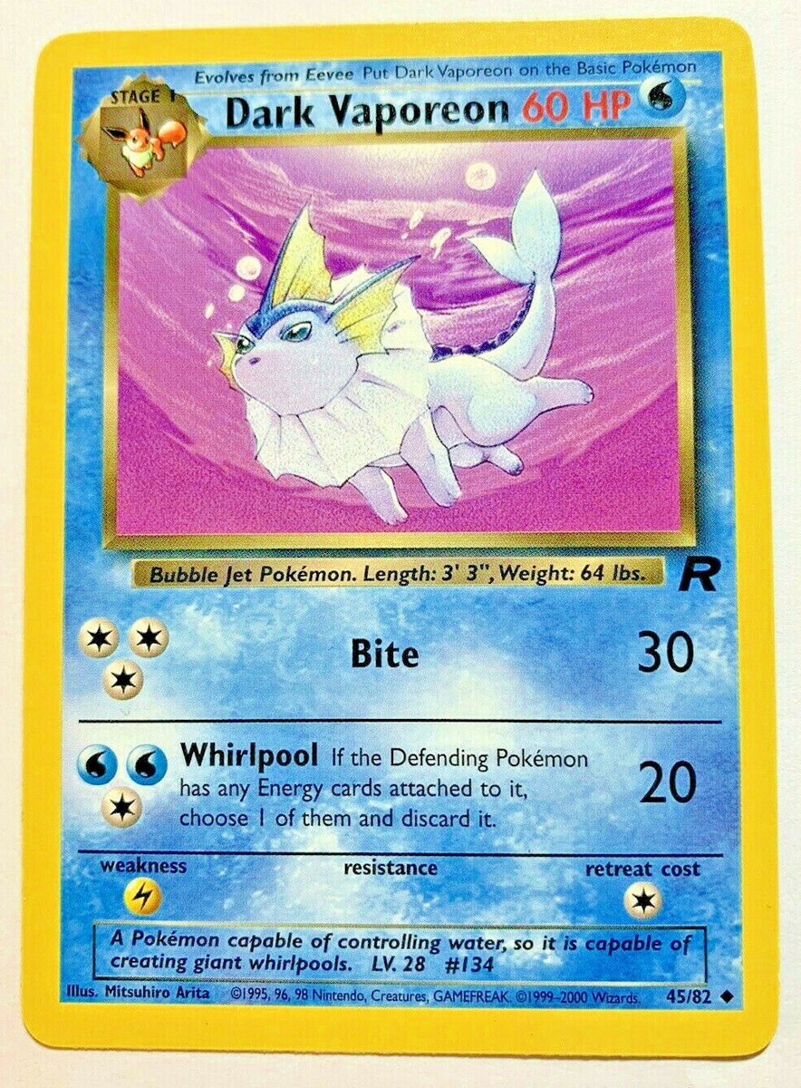 Dark Vaporeon 45/82 ポケモンカード DARK VAPOREON - Team Rocket - 45/82 - Pokemon - 1999 - WOTC - Non