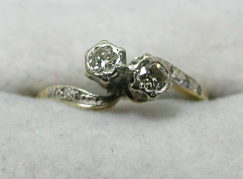 Vintage two 2024 stone engagement ring