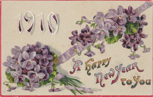 neuf salutations lacrymogènes ancien 1910 antique gaufré carte postale collection - Photo 1/1
