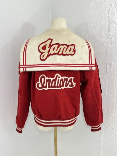 Vintage Butwin Womens Lettermans Varsity Jacket Red/White Size M #86 Jana Zip - Picture 1 of 6