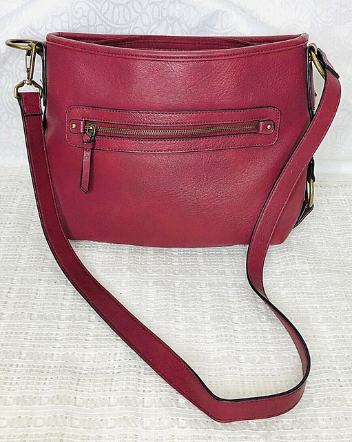 Bueno Womens Dark Fuchsia Pink Large Shoulder Handbag Classic Daily