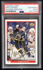 Greg Adams Canucks Signed 1993-94 Upper Deck Card #77 PSA Authenticated