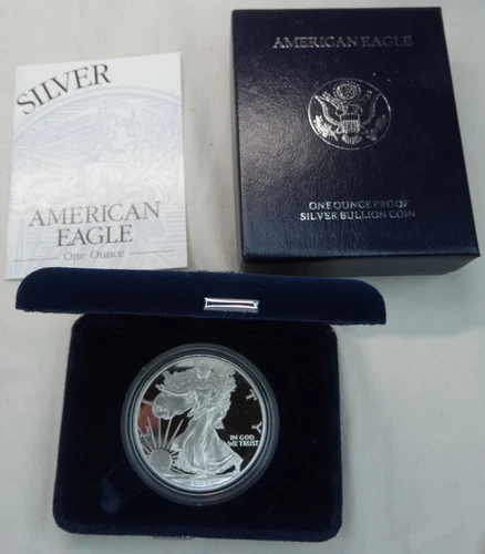 1998-P Proof American Silver Eagle Dollar $1 Box & COA US Mint Bullion OGP