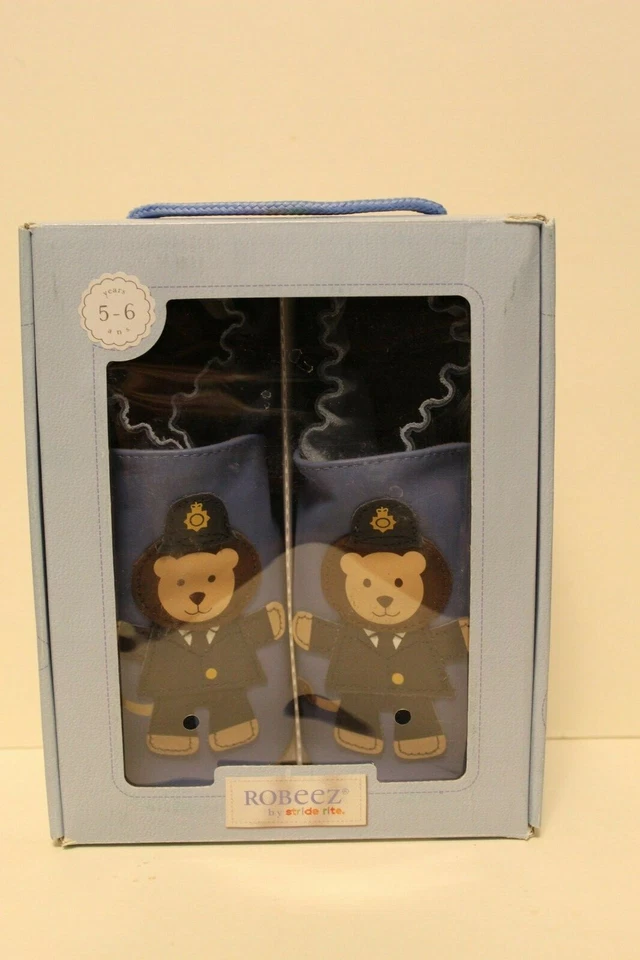 NW Robeez by Stride Rite Niños León Bobby Policía Azul 5-6 Años Mocasín Zapatos 13-14 Foto 3 de 4