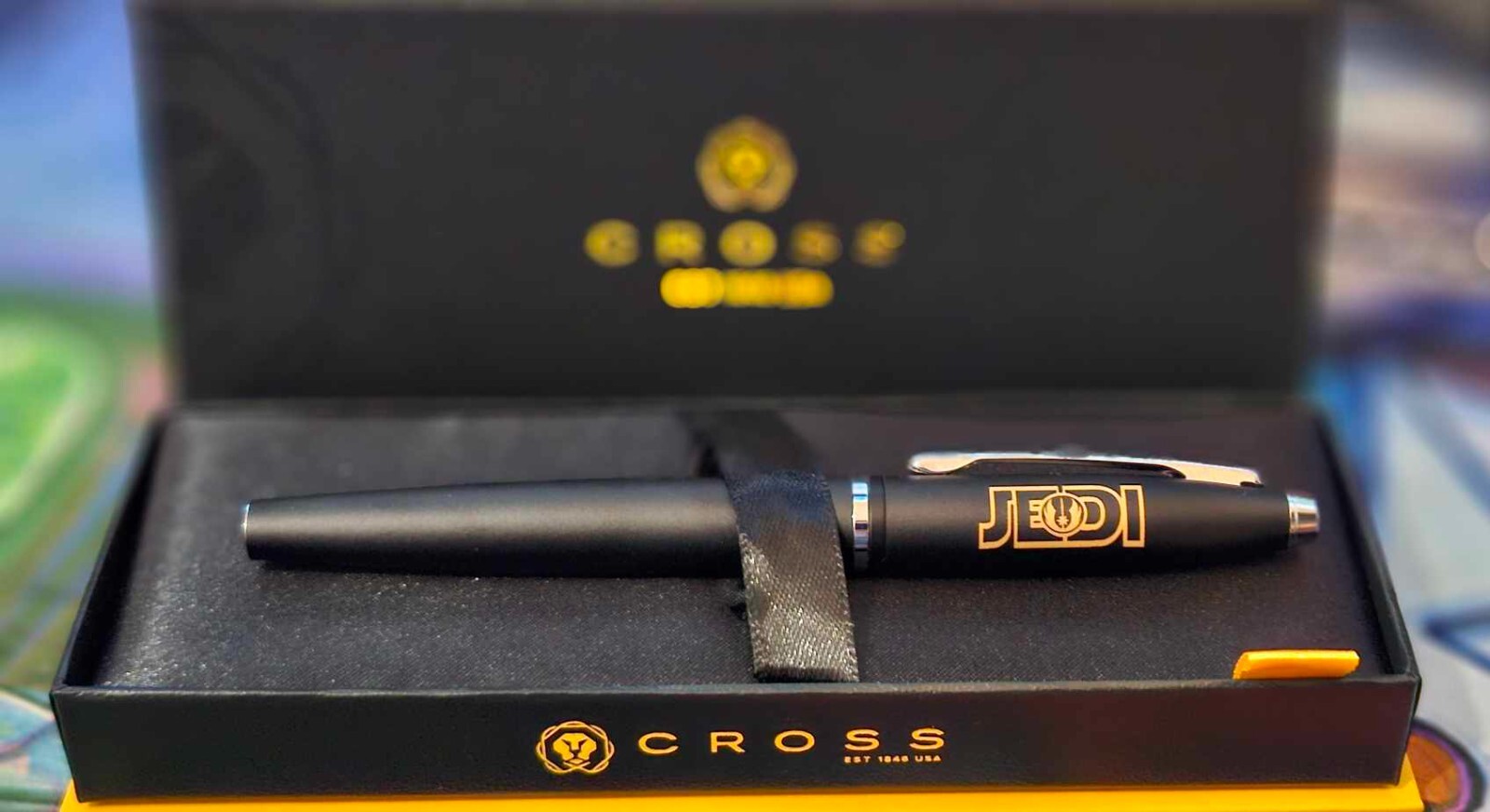RARE STARWARS JEDI Cross Rollerball Pen BLACK AND CHROME $180 NEW Gift