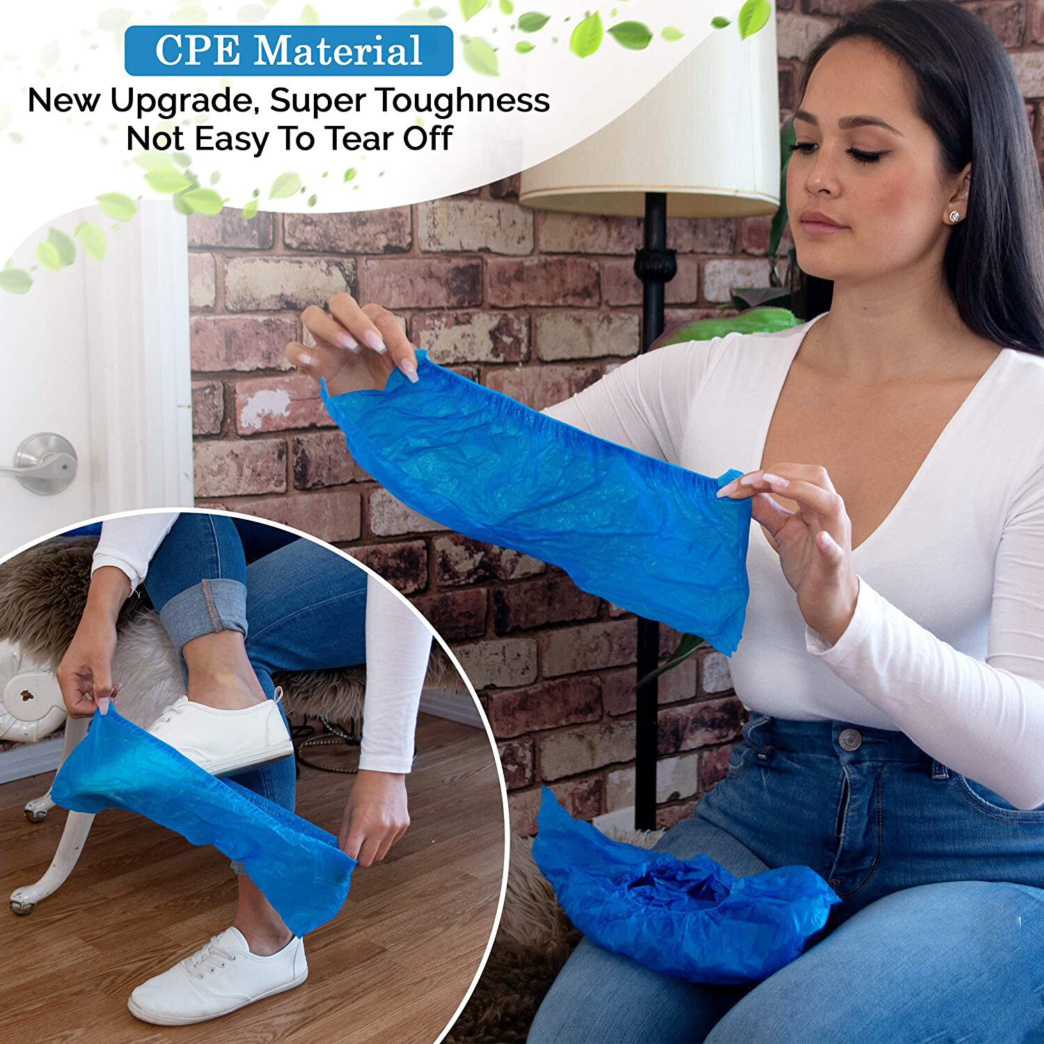 Disposable Blue Shoe Covers Overshoes for Shoes & Boots to Protect