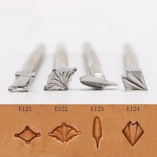 304 Stainless Steel Armor Border Feather Pattern Leather Carving Stamping Tools
