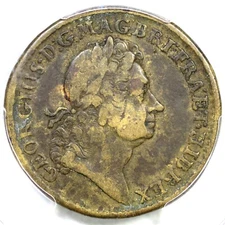 1723 M 3.8-E.16 R-4 PCGS F 15 Rosa Americana Twopence Colonial Coin