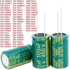 6.3V-450V High Frequency LOW ESR Radial Electrolytic Capacitor 10uF-10000uF 105C