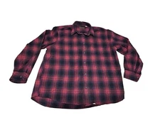 Woolrich Mens XXL Plaid Flannel Shirt Red Black Gray Yellow Light Flannel Cotton