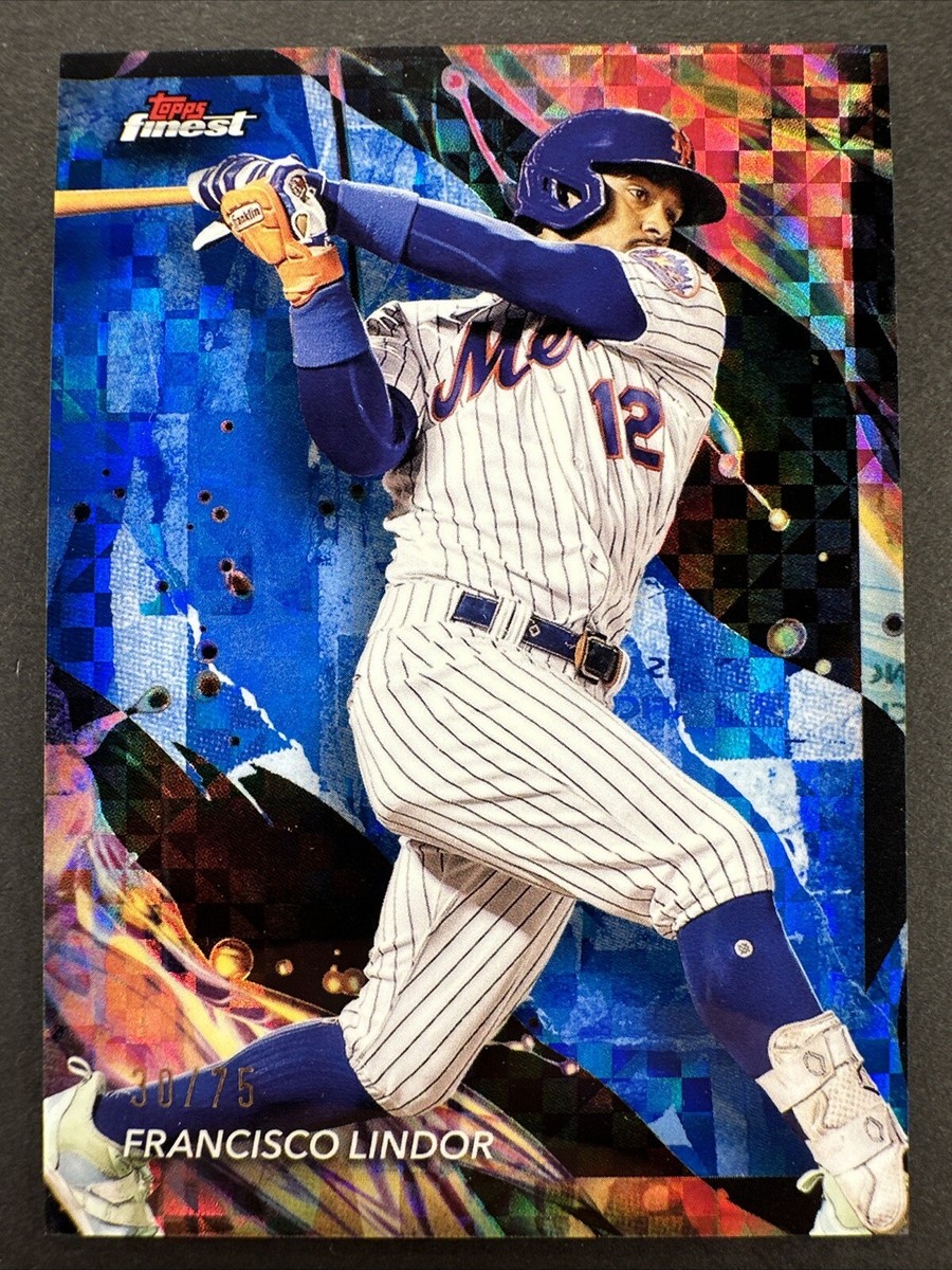 Francisco Lindor 2024 Topps Finest Blue Checkerboard Refractor /75 
