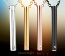 New Cylinder Crystal Cremation Urn Keepsake Ashes Memorial Necklace