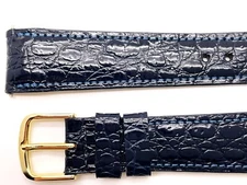 SEIKO MEN'S BLUE 18MM UNIVERSAL REPLACEMENT LEATHER DRESS WATCH BAND SDL040-18