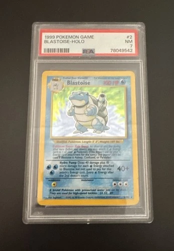Pokémon TCG Blastoise Holo Rare Card Base Set PSA 7