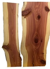 Live Edge Red Cedar Wood Slab 27" long x 2" thick Ready to Work
