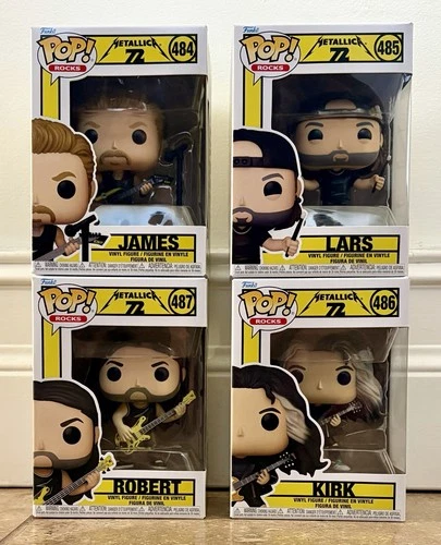 Funko Pop! Rocks Metallica James Lars Kirk Robert Vinyl Figures Set 2025