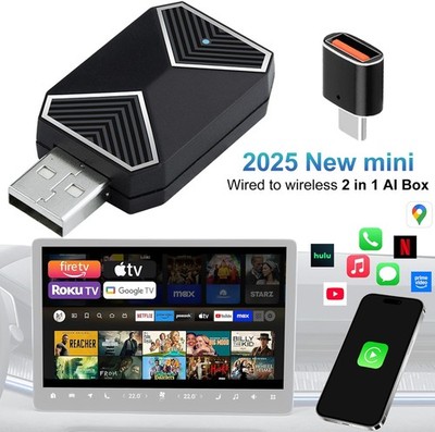 Mini Wireless CarPlay Adapter For Android Auto &Apple USB Car Dongle Connect Box