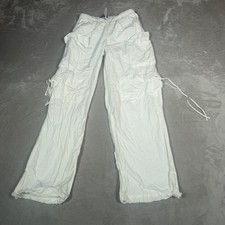 Aeropostale Pants Womens Medium White Parachute Cargo Drawstring Casual