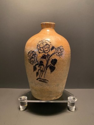 1880's Pioneer Arizona Gila County Mining Works Cobalt Stoneware Whiskey Jug