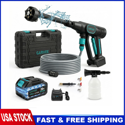 #ad #ad Garvee Battery Powered Pressure Washer Cordless 500PSI 6 in 1 Nozzle 23FT Hose $69.29