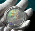 2003 PROOF SILVER EAGLE 1 0Z .999 FINE COIN BEAUTIFUL HOLOGRAPHIC