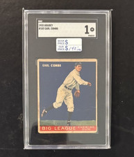 1933 GOUDEY BASEBALL CARD EARL COMBS #103 SGC GRADED *1* POOR