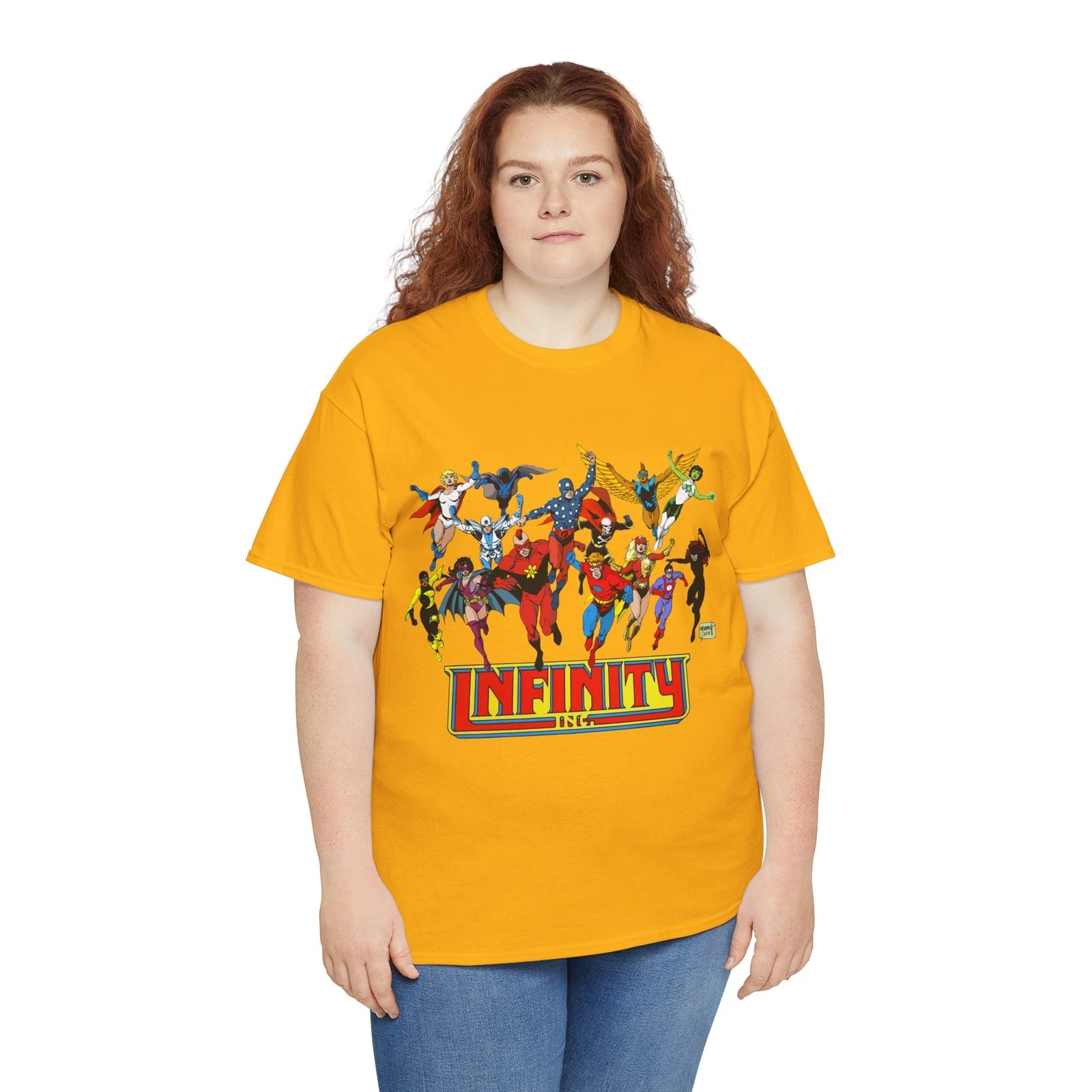 Infinity Inc Shirt - Tom Grummett Art - Jade, Obsidian, Huntress - DC Comics