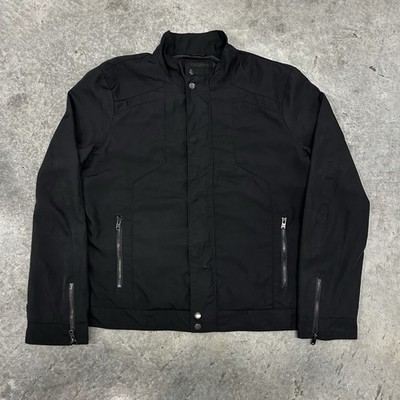 Marc Anthony Black Moto Style Bomber Jacket Size XL Mens Full Zip