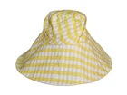 Maryjane Claverol Yellow Gingham Wide Brim Cotton Sun Hat S/M New With Tags